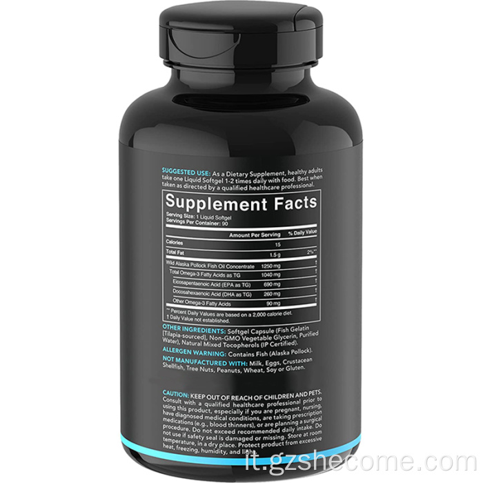 Omega Softgels Heart Health Integratore di olio di pesce Omega3